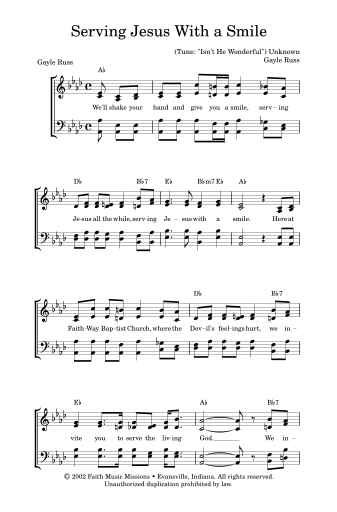 Serving Jesus With a Smile - SATB