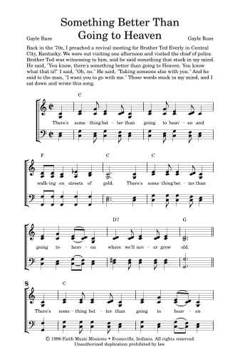 Something Better Than Going to Heaven - SATB