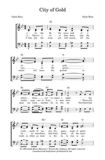 City of Gold - SATB