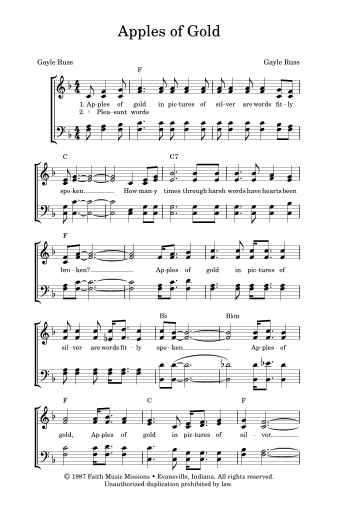 Apples of Gold - SATB