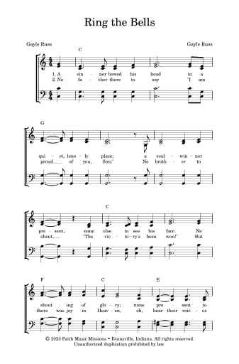 Ring the Bells - SATB — Faith Music Missions