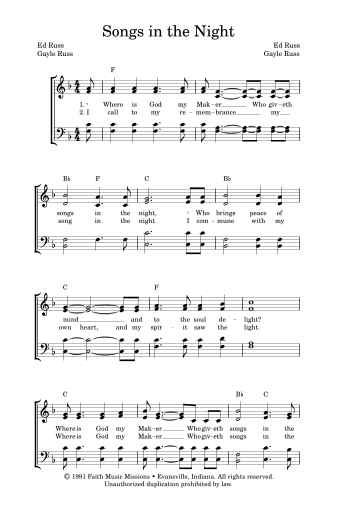 Songs in the Night - SATB