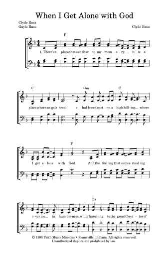 When I Get Alone with God - SATB
