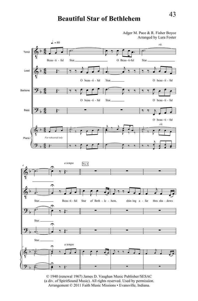 Beautiful Star of Bethlehem - TTBB A Cappella — Faith Music Missions