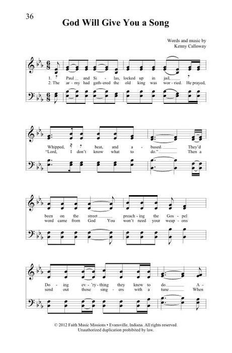 God Will Give You a Song - SATB