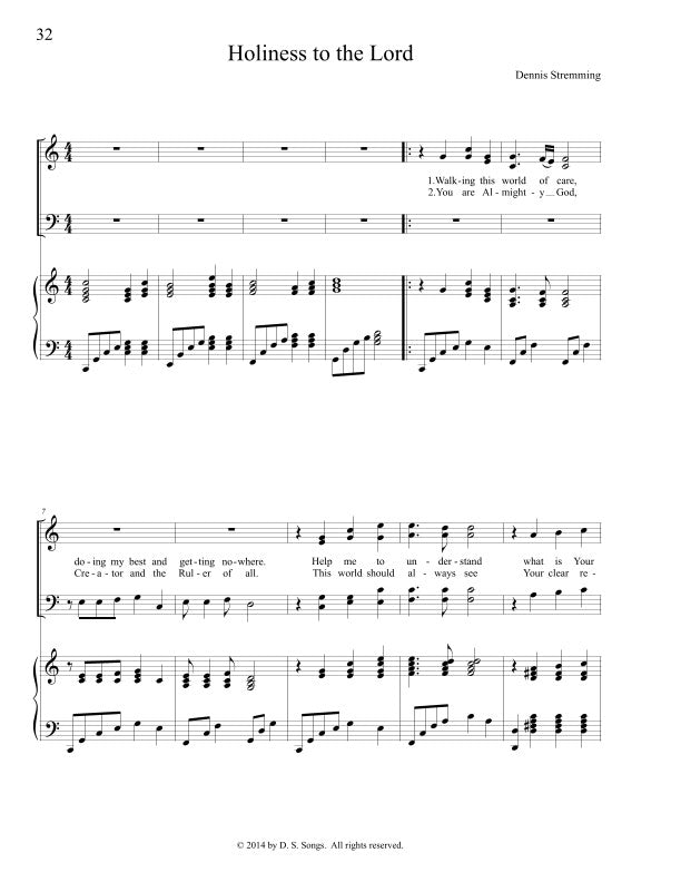 Holiness to the Lord - SATB & Piano